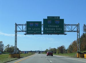I-70 west at I-55/270 - Troy, IL