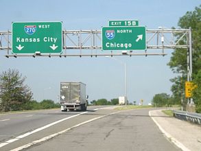 I-70 west at I-55/270 - Troy, IL