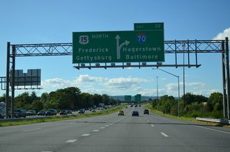 I-270 north at I-70/US 40 - Frederick, MD