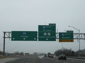 I-270 south at I-55/255 - Concord, MO