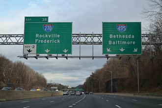 I-495 East at Interstate 270 Spur in Bethesda, Maryland