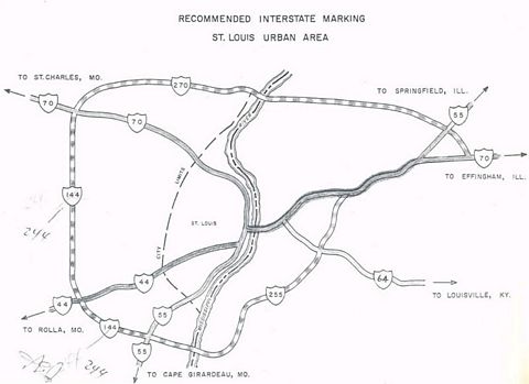 St. Louis Urban Area Interstates - 1958