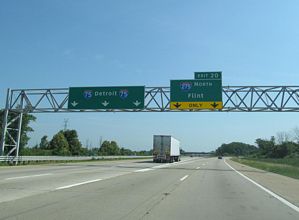 I-75 north at Interstate 275 in Newport, Michigan