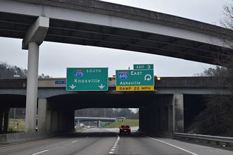 I-75 South at Interstate 275 in Knoxville, Tennessee