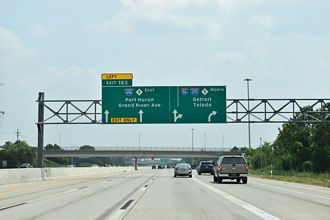 I-96 East at I-275/696-M-5 in Novi, Michigan