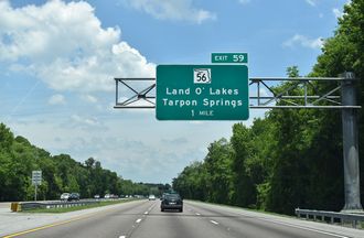 I-275 north one mile from I-75/SR 56 at Lutz, FL