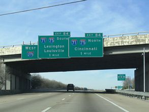 I-275 west at I-71/75 - Crestview Hills, KY