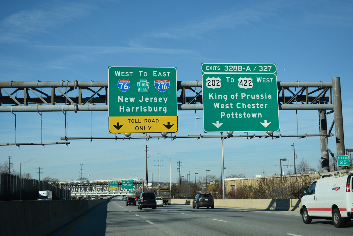 I-76 west at I-276/PA Turnpike - King of Prussia