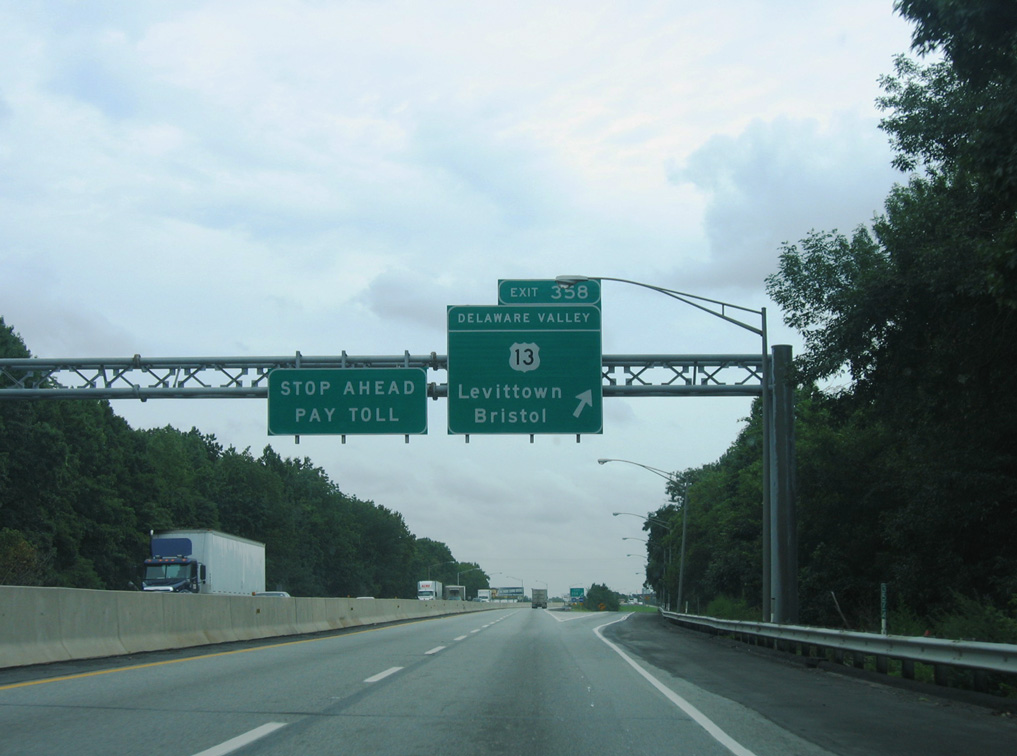 PA Turnpike east at US 13 - Bristol