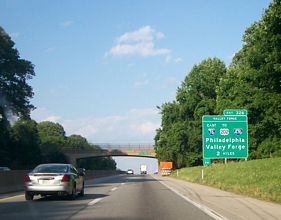 I-76/PA Turnpike east at I-276 - Valley Forge