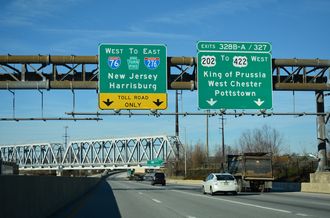 I-76 west at I-276/PA Turnpike - King of Prussia