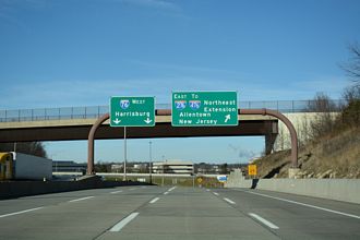 I-76 west at I-276/PA Turnpike - King of Prussia