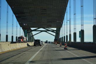PA Turnpike east at Delaware River Turnpike Toll Bridge