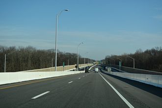 I-276/PA Turnpike east at I-95 - Levittown