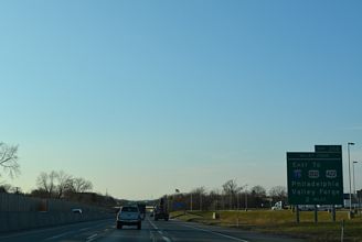 I-276/PA Tpk west two miles from I-76 in Upper Merion Twp.