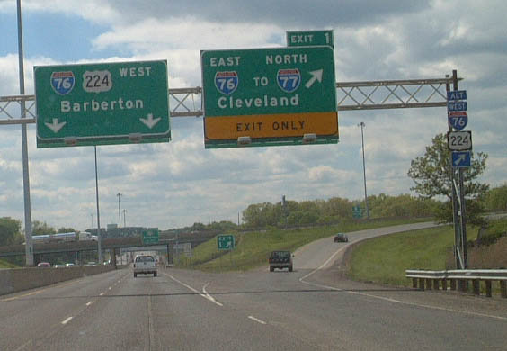 I-277/US 224 west at I-76 - Akron, OH