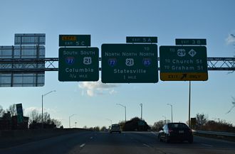 I-277/NC 16 north at 12th Street to US 29/NC 49 in Charlotte.
