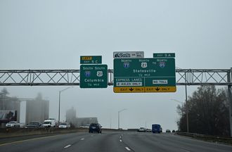I-277/Brookshire Frwy advances a half mile to I-77/US 21 in Charlotte.