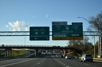 NC 16 extends Brookshire Frwy northwest from I-277 to I-85 in Charlotte.