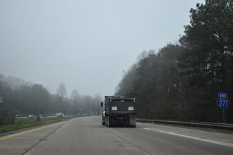 I-277 ends as NC 16 transitions onto Brookshire Blvd north beyond I-77/US 21.