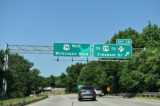 I-277/US 74-NC 27 west at Wilkinson Blvd - Charlotte, NC