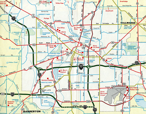 1967 map of Akron, Ohio