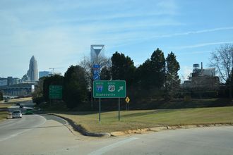 US 74 east at I-77 and I-277 - Charlotte, NC