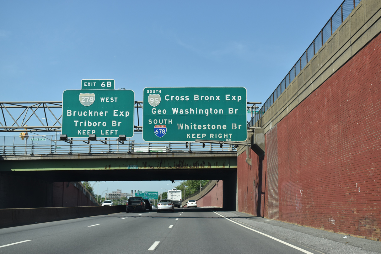 I-95 south at I-278/678 - Bronx, NY