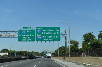 I-95 South at Interstate 278 and I-684 in New York City