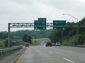 I-79 South at Interstate 279 in Franklin Park, Pennsylvania