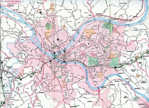 Pittsburgh – 1968 Pennsylvania Official Highway Map
