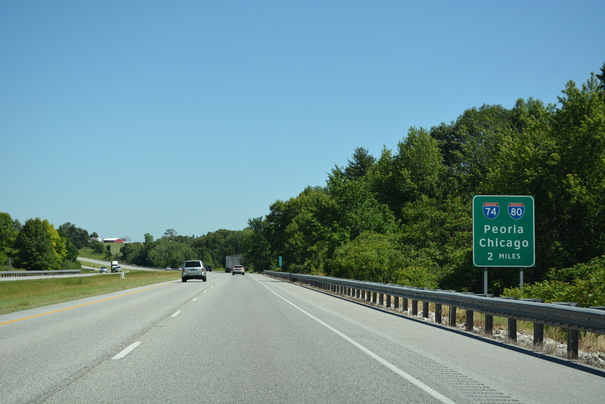 I-74/280 east at I-80/IL 110 - Colona