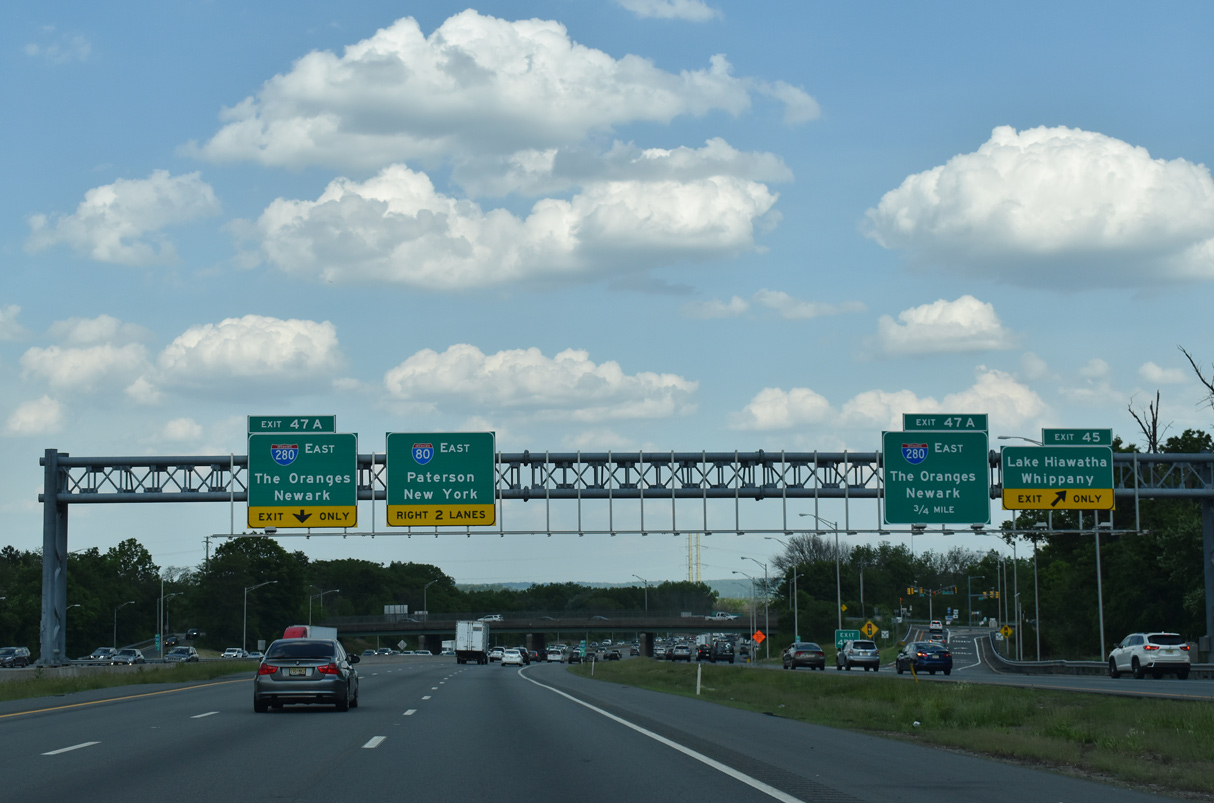 I-80 east at I-280 - Parsippany-Troy Hills Twp, NJ