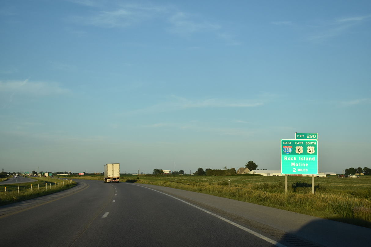 I-80/US 6 east at I-280/US 61 - Davenport, IA