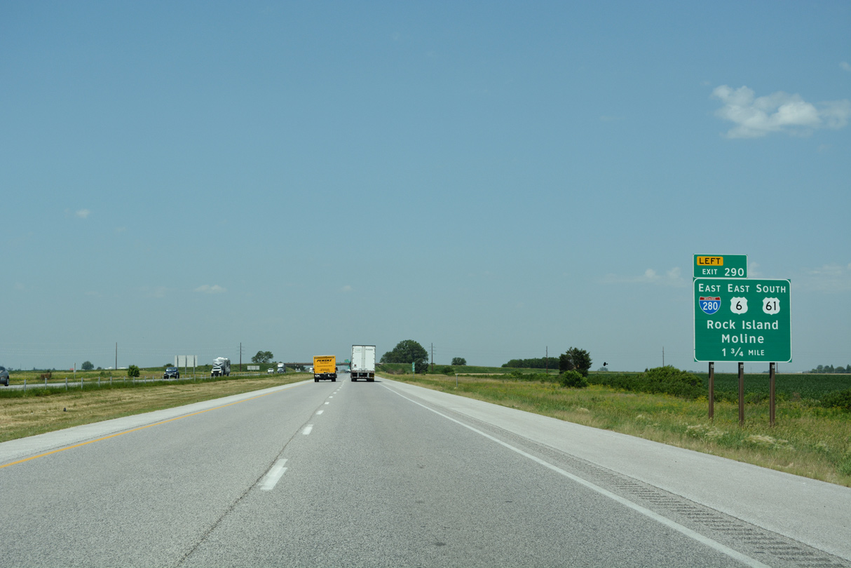 I-80/US 61 west at I-280/US 6 - Davenport, IA