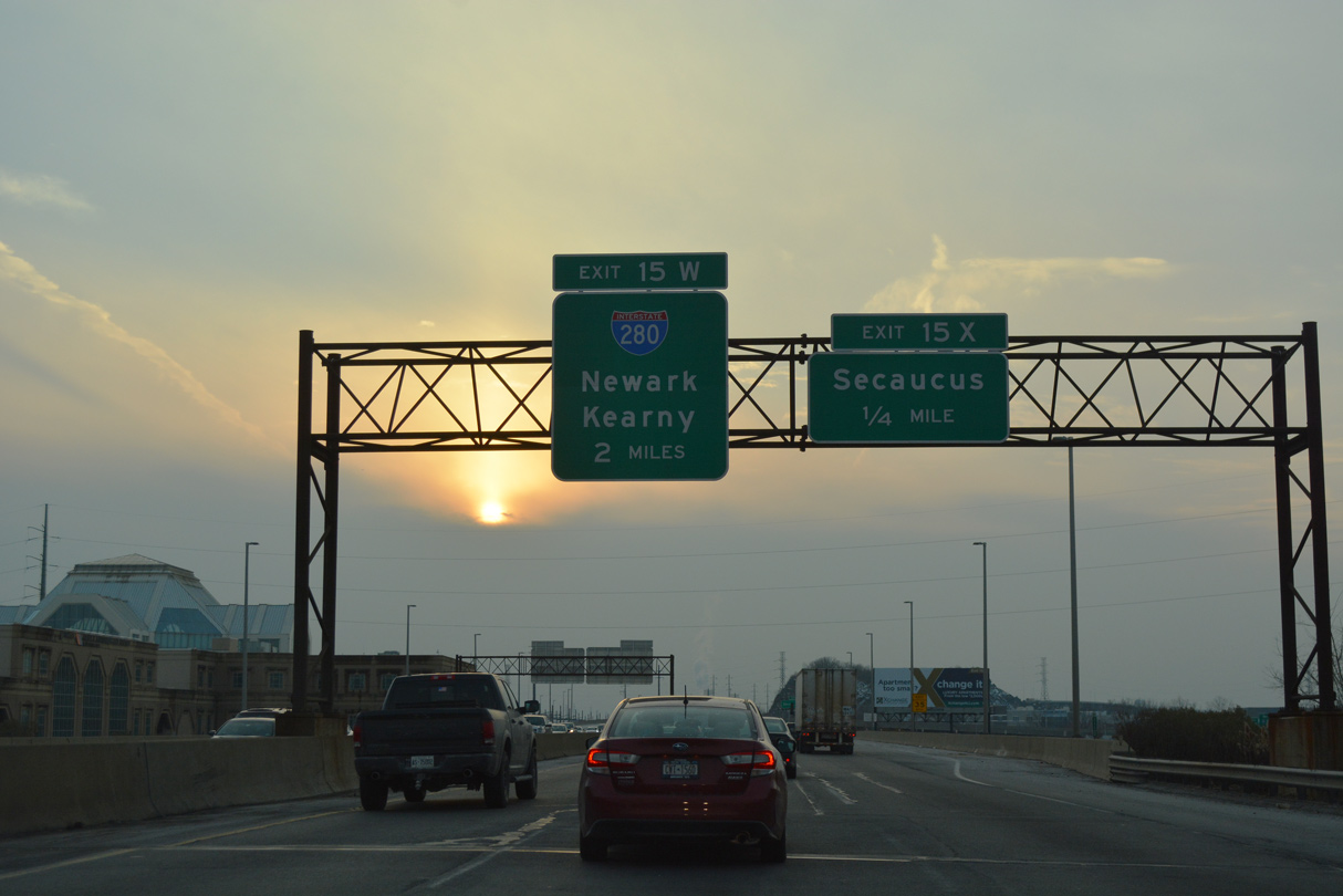 I-95/NJ Tpk south at I-280 - Secaucus, NJ