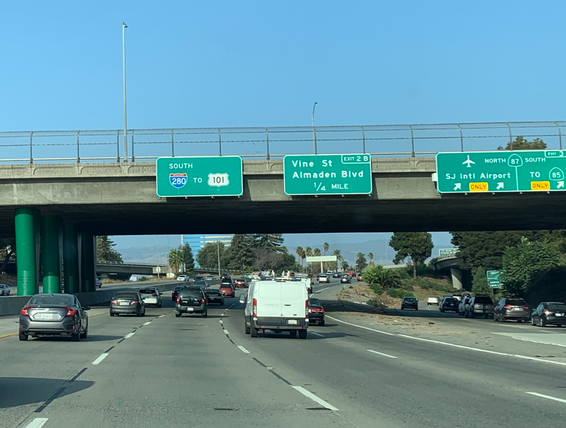 I-280 south at SR 87 - San Jose, CA