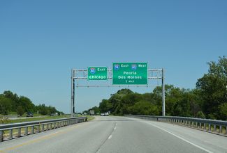 I-74/280 east at I-80/IL 110 - Colona