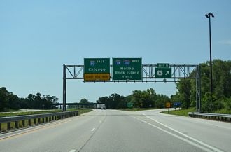 I-80/IL 110 east at I-74/280 - Colona