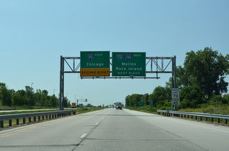 I-80/IL 110 east at I-74/280 - Colona