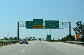 I-80/IL 110 east at I-74/280 - Colona