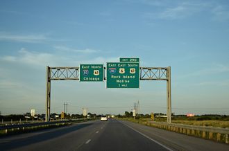 I-80/US 6 east at I-280/US 61 - Davenport, IA