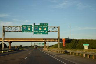 I-80/US 6 east at I-280/US 61 - Davenport, IA