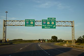 I-80/US 6 east at I-280/US 61 - Davenport, IA