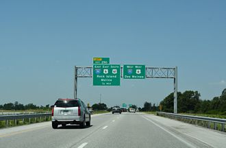 I-80/US 61 west at I-280/US 6 - Davenport, IA