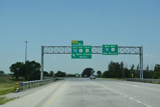 I-80/U.S. 61 West at Interstate 280 in Davenport, Iowa