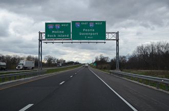 I-80 west at I-74/280-IL 110 - Colona