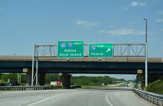 I-80 west at I-74/280-IL 110 - Colona