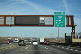 I-95/New Jersey Turnpike North at Interstate 280 in Kearny