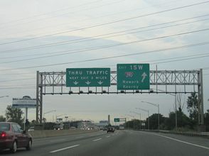 I-95W/NJ Tpk south at I-280 - Kearny, NJ
